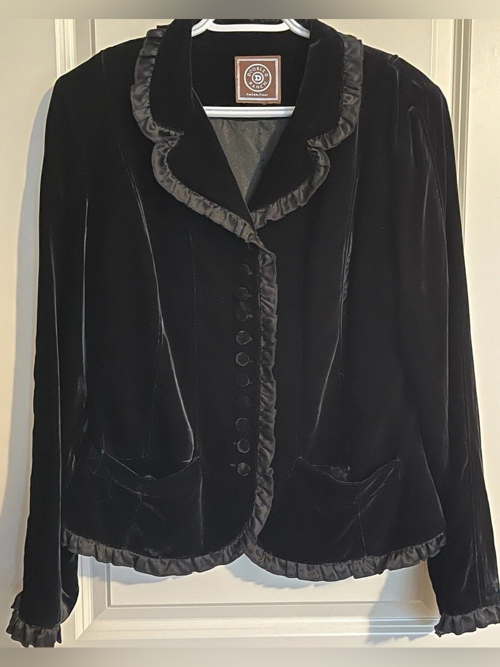 Double D Ranch Black Velvet Blazer Jacket Women's size Medium